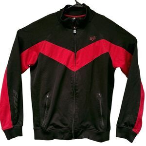 FOX Racing Men's Legendary Track Jacket Red Black Full Zip Size Large L